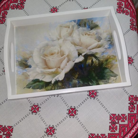 Elegant handmade wooden tray, Made in Ukraine - Picture 5 of 5